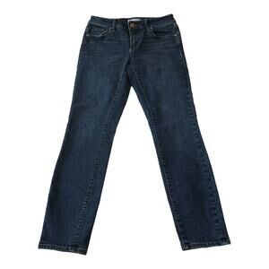 LOFT Womens Jeans Size 2/26 Blue Skinny Stretch Mid Rise Dark Wash Denim Jeans